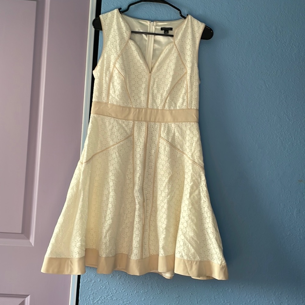 Fit and flare satin lace dress